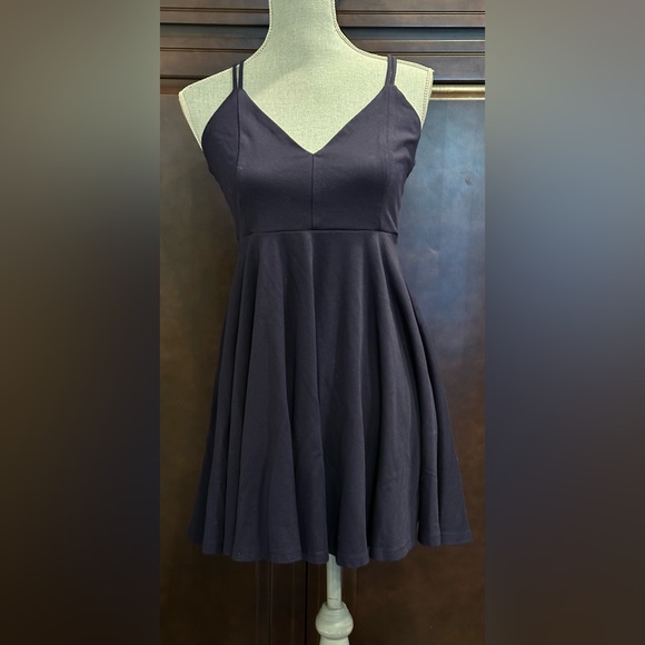 8462 Royal Blue Strap Skater Dress